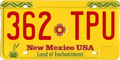NM license plate 362TPU