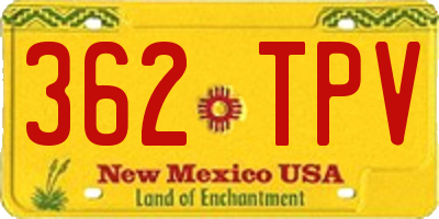 NM license plate 362TPV