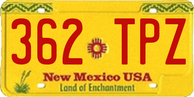 NM license plate 362TPZ