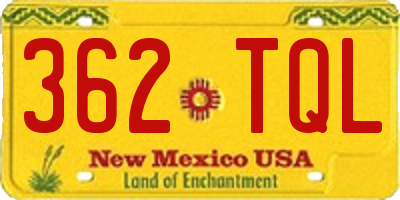 NM license plate 362TQL
