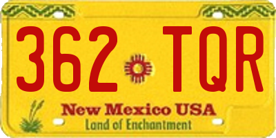 NM license plate 362TQR