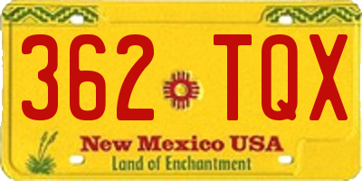NM license plate 362TQX