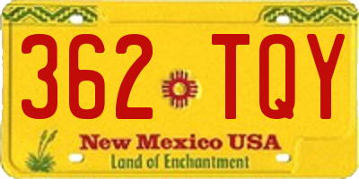 NM license plate 362TQY