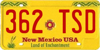 NM license plate 362TSD
