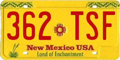 NM license plate 362TSF