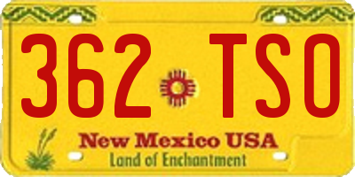 NM license plate 362TSO