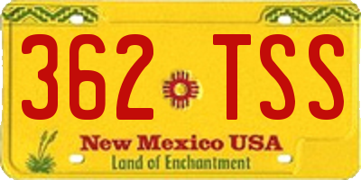 NM license plate 362TSS