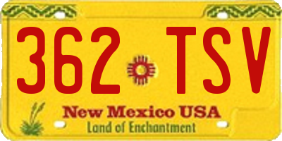 NM license plate 362TSV