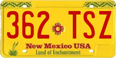 NM license plate 362TSZ