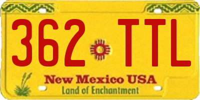 NM license plate 362TTL
