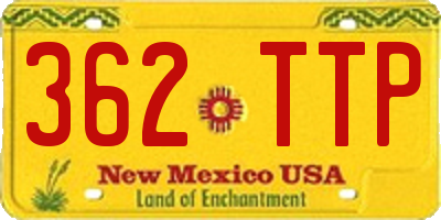 NM license plate 362TTP