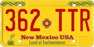 NM license plate 362TTR