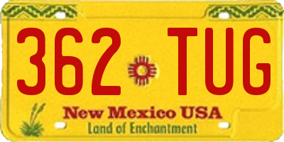 NM license plate 362TUG