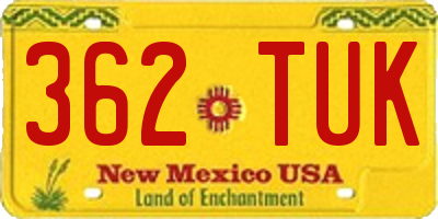 NM license plate 362TUK