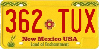 NM license plate 362TUX