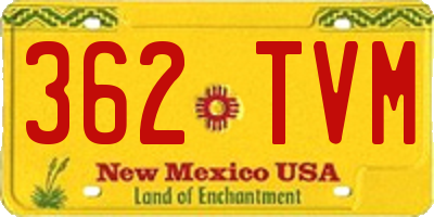 NM license plate 362TVM