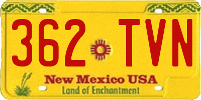 NM license plate 362TVN