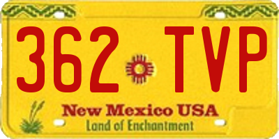 NM license plate 362TVP