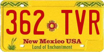 NM license plate 362TVR