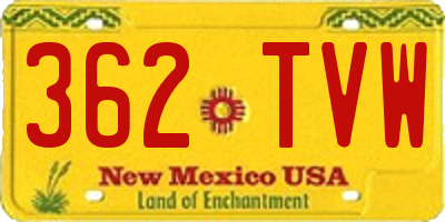 NM license plate 362TVW
