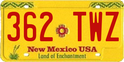 NM license plate 362TWZ