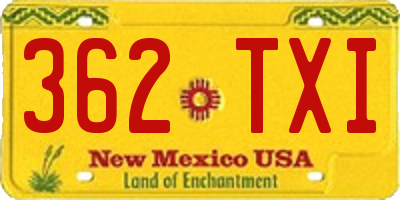 NM license plate 362TXI