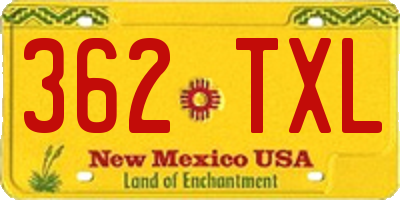 NM license plate 362TXL