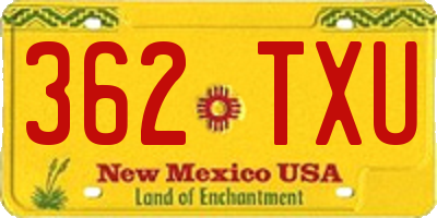 NM license plate 362TXU