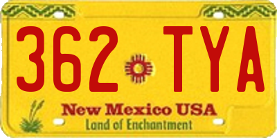 NM license plate 362TYA