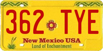 NM license plate 362TYE