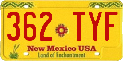 NM license plate 362TYF