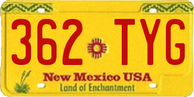 NM license plate 362TYG