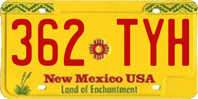 NM license plate 362TYH
