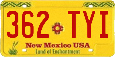 NM license plate 362TYI