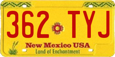 NM license plate 362TYJ