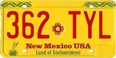 NM license plate 362TYL