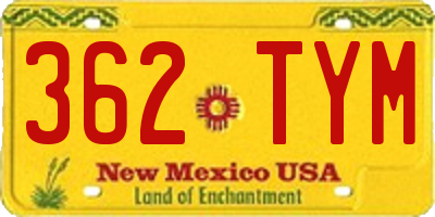 NM license plate 362TYM