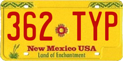 NM license plate 362TYP