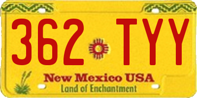 NM license plate 362TYY