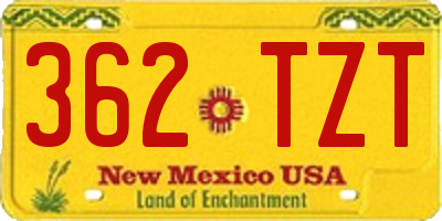 NM license plate 362TZT