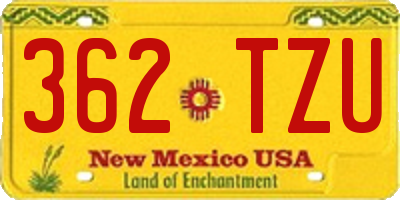 NM license plate 362TZU