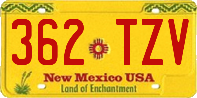 NM license plate 362TZV