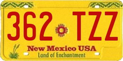 NM license plate 362TZZ