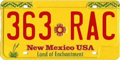 NM license plate 363RAC