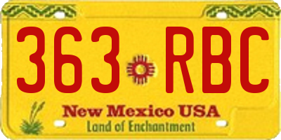 NM license plate 363RBC
