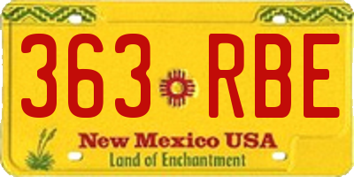 NM license plate 363RBE