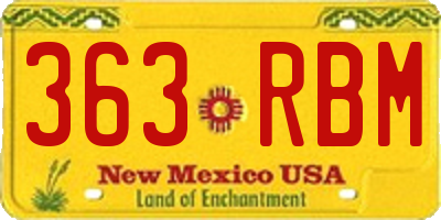 NM license plate 363RBM