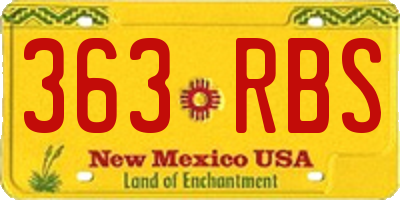 NM license plate 363RBS