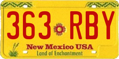 NM license plate 363RBY