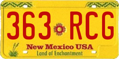 NM license plate 363RCG